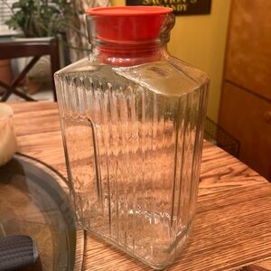 Anchor Hocking Clear Glass Storage Jar with Orange Lid